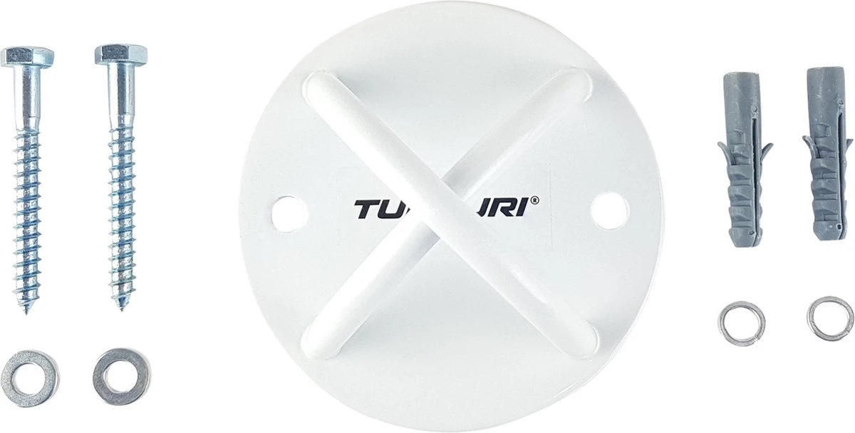 Tunturi Suspension Trainer - Functional Training - Calisthenics - Slingtrainer - Incl. Plafondhaak - Wit 5 Tunturi Suspension Trainer - Functional Training - Calisthenics - Slingtrainer - Incl. Plafondhaak - Wit - Afbeelding 3