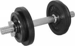 Tunturi Gewichten Gietijzer Totaal 10kg - Halterset Met Schroefsluiting - Dumbbell Set - 1 Halterstang - 30mm - Incl. Gratis Fitness App -Tunturi 1200x732