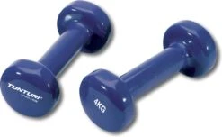Tunturi Dumbell Set - 2 X 4,0 Kg - Vinyl - Blauw - Incl. Gratis Fitness App -Tunturi 1200x740