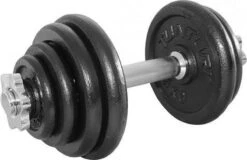 Tunturi Gewichten Gietijzer Totaal 20kg - Halterset Met Schroefsluiting - Dumbbell Set - 1 Halterstang - 30mm - Incl. Gratis Fitness App -Tunturi 1200x776 1
