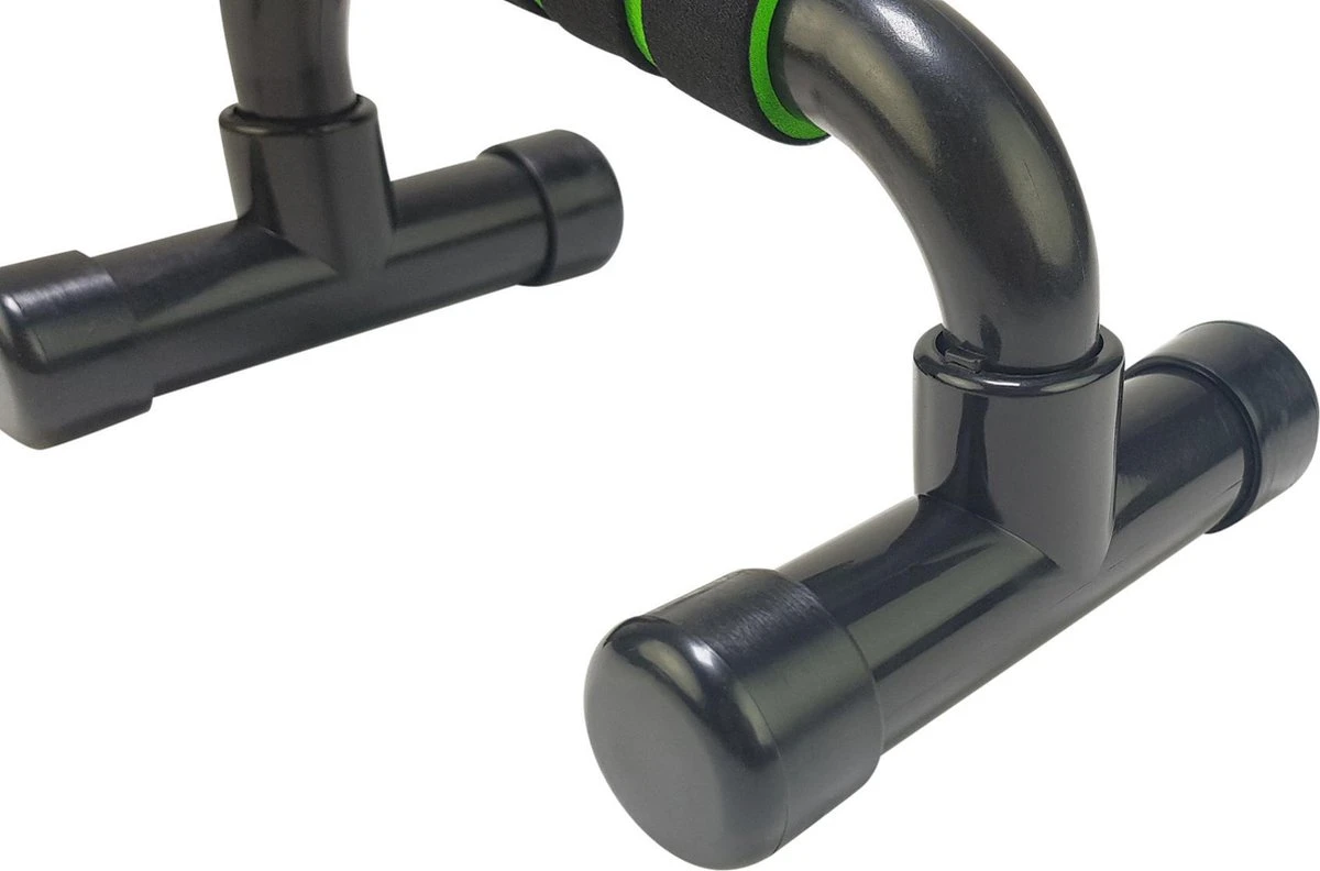 Tunturi Opdruksteunen - Parallettes -Push-up Bar - Push-up Steun - Opdrukbeugel - Zwart/Groen 7 Tunturi Opdruksteunen - Parallettes -Push-up Bar - Push-up Steun - Opdrukbeugel - Zwart/Groen - Afbeelding 5