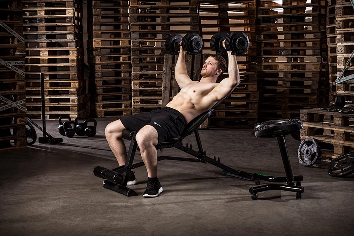 Tunturi Verstelbare Halterset - Dumbbellset - Selector Dumbbell - Dumbbells - Halters - 2,5kg Tot 25kg - Incl. Gratis Fitness App 8 Tunturi Verstelbare Halterset - Dumbbellset - Selector Dumbbell - Dumbbells - Halters - 2,5kg Tot 25kg - Incl. Gratis Fitness App - Afbeelding 6