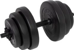 Tunturi Dumbbellset - Halterset - Totaal 15 Kg - Zwart Vinyl - Incl. Gratis Fitness App