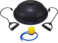 Tunturi Balanstrainer Pro Met Handvatten - Balanskussen Met Resistance Band Set - Balansbal Incl. Meegeleverde Voetpomp - Incl. Gratis Fitness App -Tunturi 1200x891 1