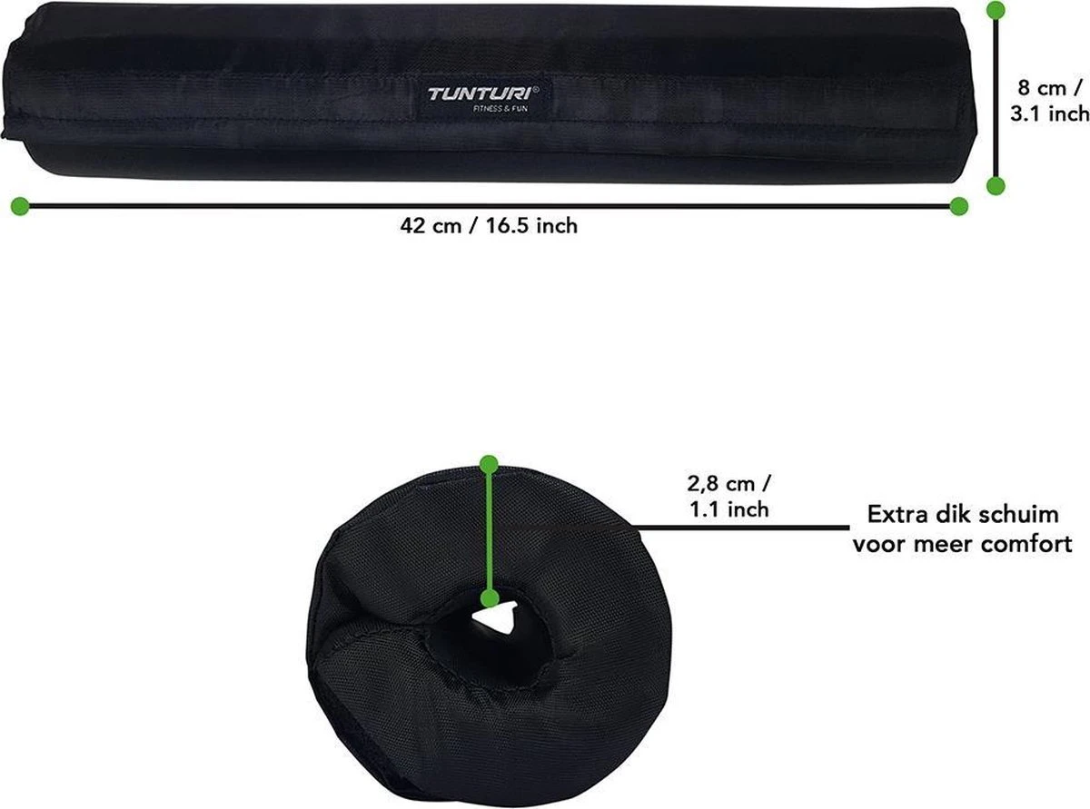 Tunturi Nekbeschermer - Bar Pad - Barbell Pad Voor Halterstang - PRO De Luxe 5 Tunturi Nekbeschermer - Bar Pad - Barbell Pad Voor Halterstang - PRO De Luxe - Afbeelding 3