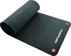Tunturi Pro Fitnessmat - Yogamat - Gymnastiekmat - Oefenmat - 180x60x1,5cm - Zwart - Incl. Gratis Fitness App