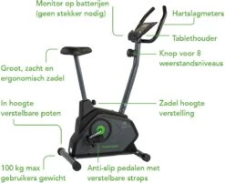 Tunturi Cardio Fit B30 Hometrainer - Fitness Fiets Met 8 Weerstandsniveaus - Voorzien Van Tablethouder En Transportwielen -Tunturi 1200x975