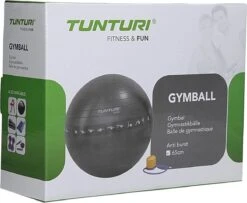 Tunturi Fitnessbal - Gymball - Swiss Ball - 65 Cm - Anti Burst - Incl. Pomp - Zwart - Incl. Gratis Fitness App -Tunturi 1200x984 2
