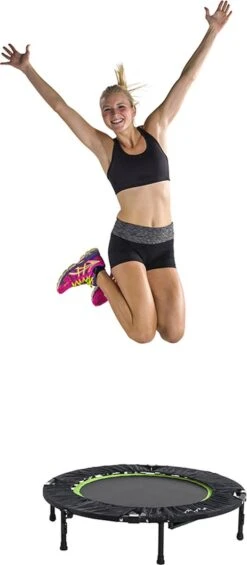 Tunturi Fitness Trampoline - Mini Trampoline - Opvouwbaar - 104cm Springoppervlak - Inclusief Beschermrand & Handgrip - Incl. Gratis Fitnessapp -Tunturi 525x1200