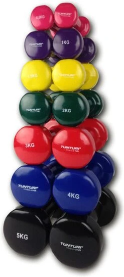 Tunturi Dumbbell Set - 2 X 1,0 Kg - Vinyl - Paars - Incl. Gratis Fitness App -Tunturi 541x1200