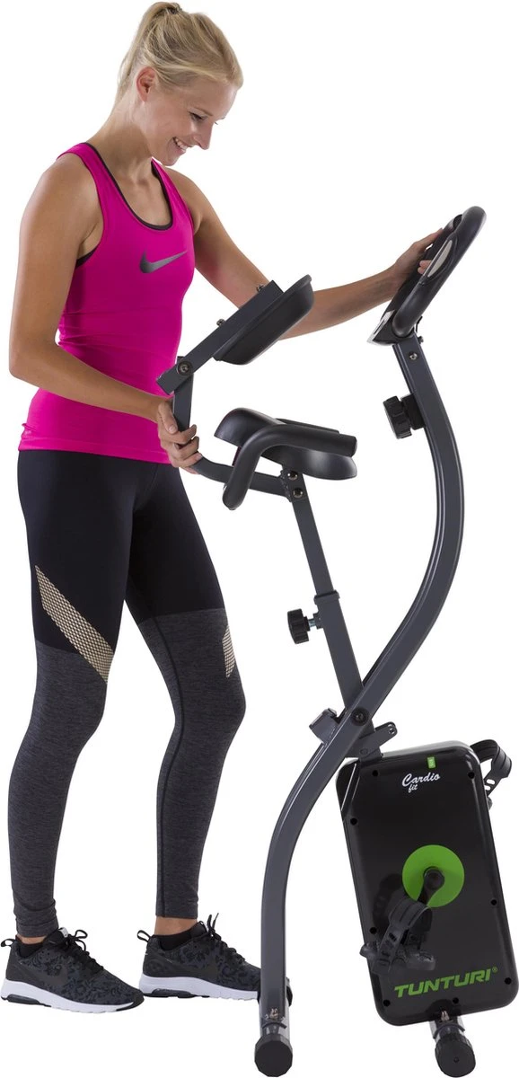 Tunturi Cardio Fit B25 X Bike - Hometrainer Met Rugleuning - Fitnessfiets Opvouwbaar - 8 Weerstandsniveaus - Tablethouder 11 Tunturi Cardio Fit B25 X Bike - Hometrainer Met Rugleuning - Fitnessfiets Opvouwbaar - 8 Weerstandsniveaus - Tablethouder - Afbeelding 9