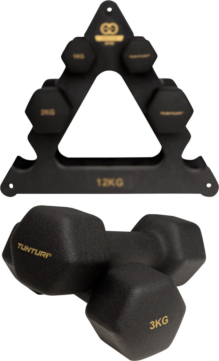 Tunturi Gewichten Centuri - Halterset - Dumbbell Set - Neopreen Dummbbells - 1 T/m 3kg - 3 Paar - Incl. Gratis Fitness App 10 Tunturi Gewichten Centuri - Halterset - Dumbbell Set - Neopreen Dummbbells - 1 T/m 3kg - 3 Paar - Incl. Gratis Fitness App - Afbeelding 8
