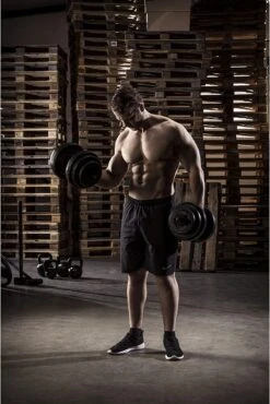 Tunturi Gewichten - Halterset - Dumbbell Set - 2 Stuks - Totaal 28kg - Zwart - Vinyl - Incl. Gratis Fitness App -Tunturi 802x1200