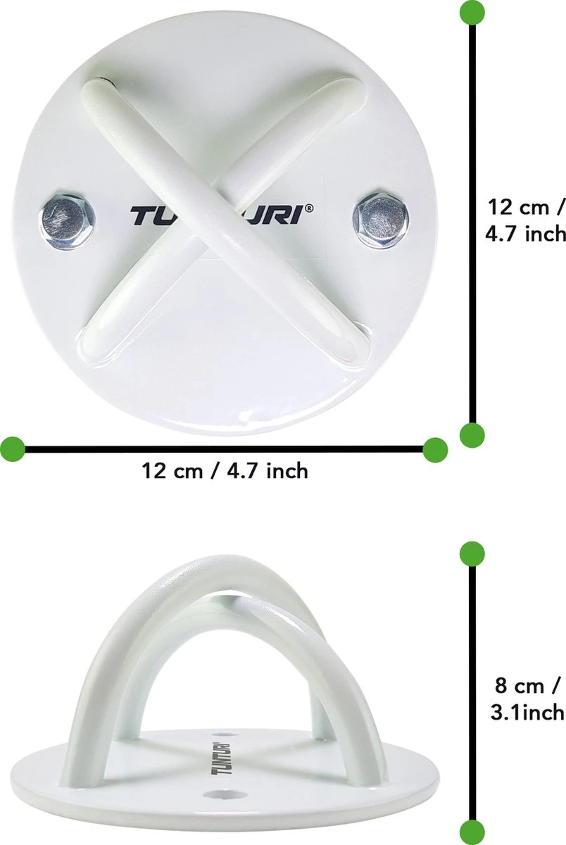 Tunturi Suspension Trainer - Functional Training - Calisthenics - Slingtrainer - Incl. Plafondhaak - Wit 6 Tunturi Suspension Trainer - Functional Training - Calisthenics - Slingtrainer - Incl. Plafondhaak - Wit - Afbeelding 4