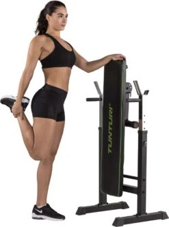 Tunturi WB20 Halterbank - Fitnessbank - Trainingsbank - Utility Bench - Opklapbaar - Bankdrukbank - Kleur: Zwart -Tunturi 895x1200