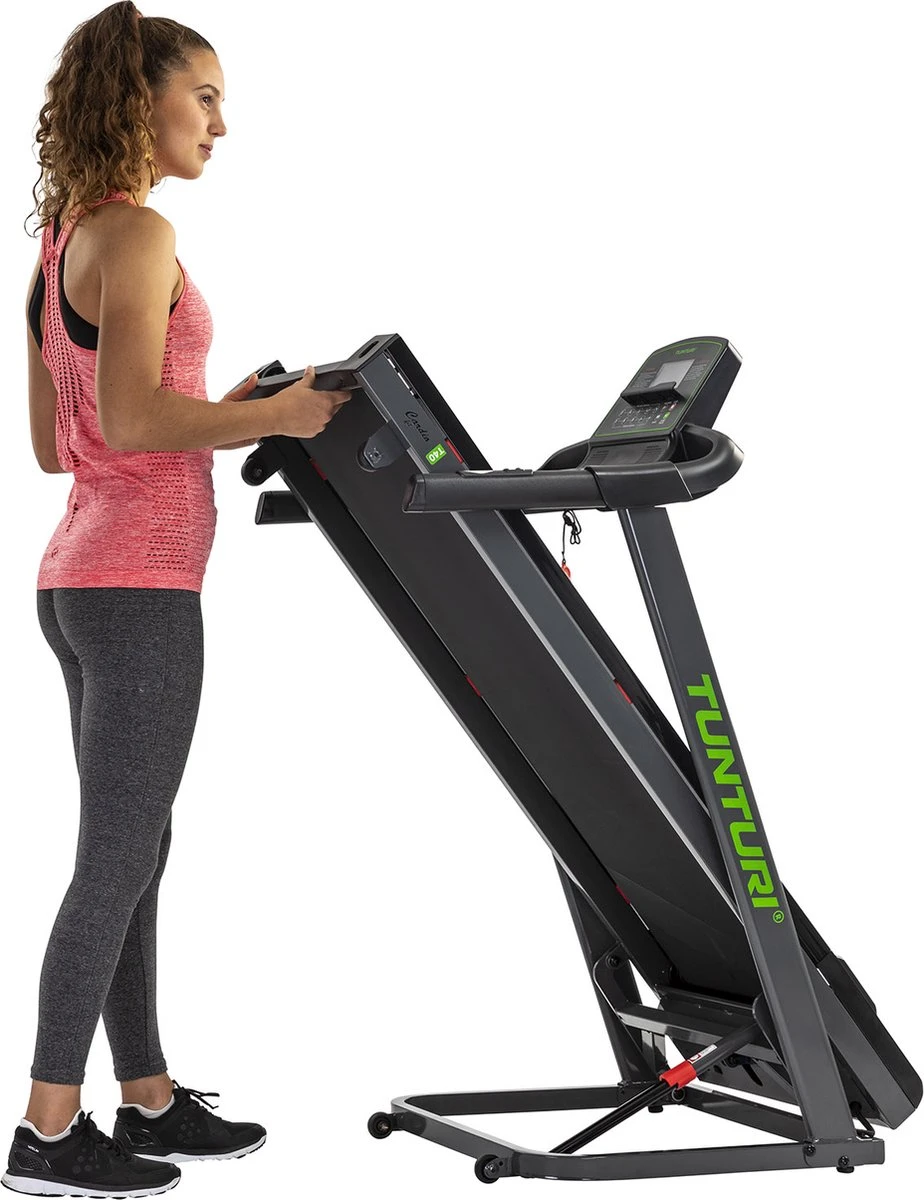 Tunturi Cardio Fit T40 Loopband - Inklapbaar - Hardloopband - 41 Trainingsprogramma's - Met Elektronische Hellingshoek - 1.0 Tot 16 Km/u 4 Tunturi Cardio Fit T40 Loopband - Inklapbaar - Hardloopband - 41 Trainingsprogramma's - Met Elektronische Hellingshoek - 1.0 Tot 16 Km/u - Afbeelding 2